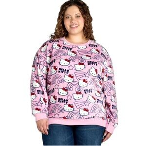 Hello Kitty Pink Crew Neck Sweater with Fun Print